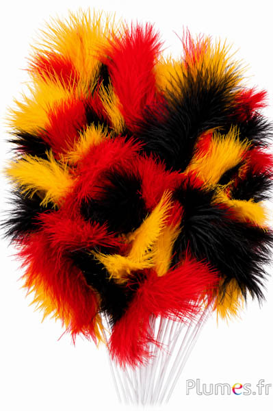 Rispe 3 Federn - Höhe 36 cm - rot-schwarz-gelb